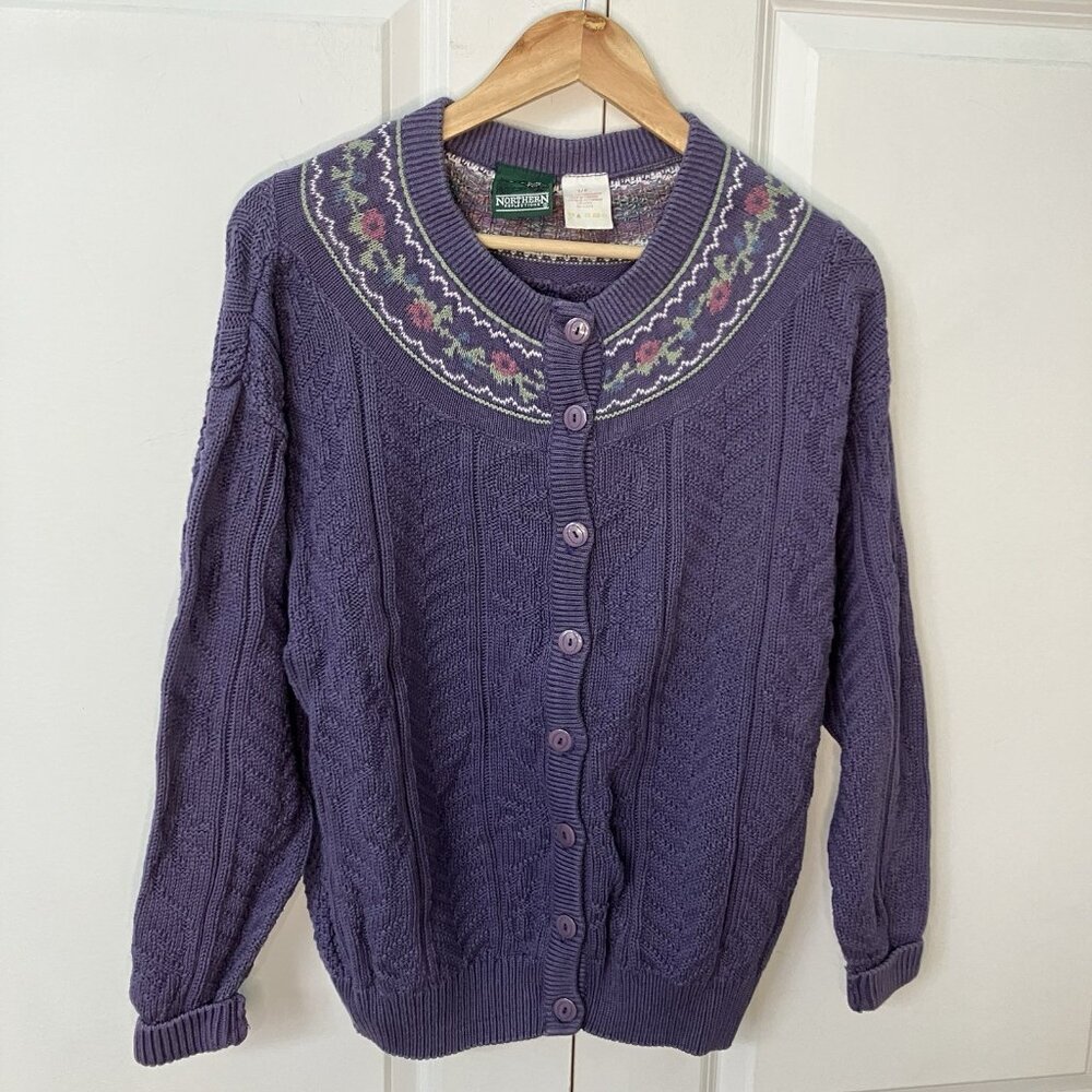Northern Reflections Purple Cardigan Sweater